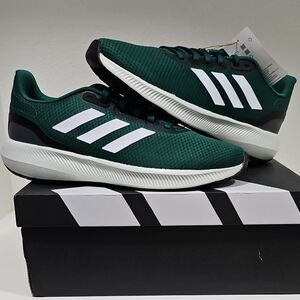 adidas Forest Green and White Athletic Sneakers